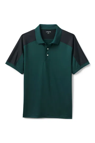 Lands' End Custom Men's Colorblock Rapid Dry Polo In Green