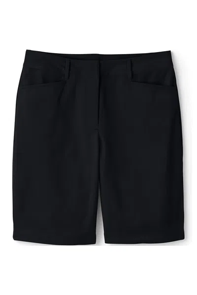 Lands' End Custom Women's Stretch Chino Bermuda Shorts In Black