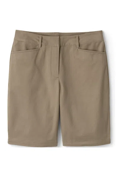 Lands' End Custom Women's Stretch Chino Bermuda Shorts In Tan