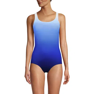 LANDS' END LANDS' END D-CUP TUGLESS LOW LEG ONE PIECE SWIMSUIT
