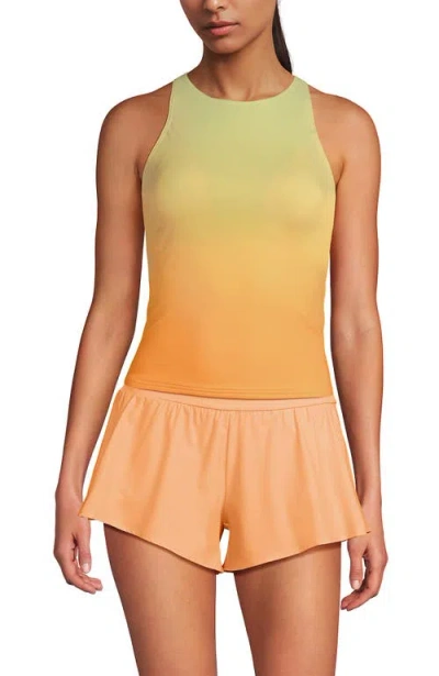 Lands' End D-cup Tugless High Neck Strappy Back Tankini Swimsuit Top