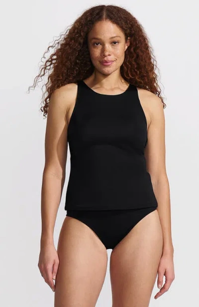 Lands' End D-cup Tugless High Neck Strappy Back Tankini Swimsuit Top