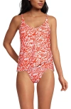 Lands' End D-cup Tulip Hem Tankini Top