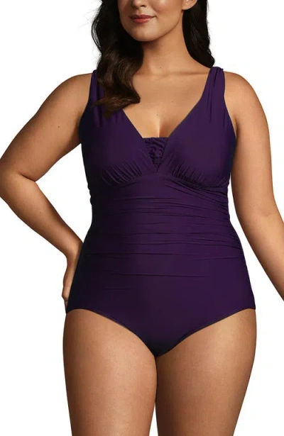 Lands' End Dd-cup Slender Suit Grecian Low Leg One Piece Swimsuit