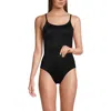 Lands' End D-cup Tugless Thin Strap One Piece Swimsuit In Black