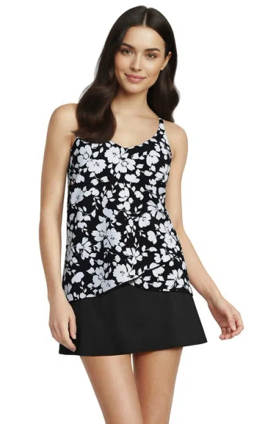 Lands' End Dd-cup Tulip Hem Tankini Top In Multi