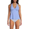 Lands' End Dd-cup V-neck Racerback Flutter Tankini In Blue