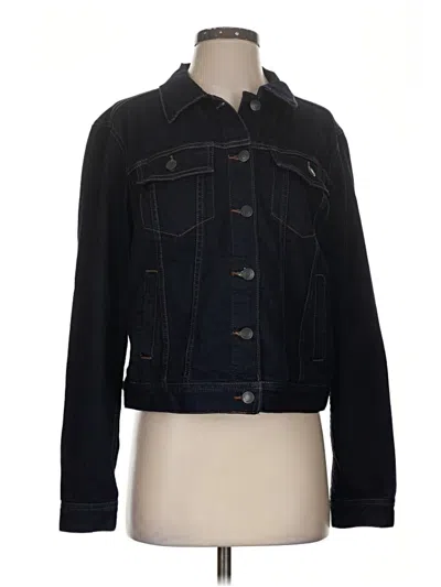 Pre-owned Lands' End Denim Jacket In Black