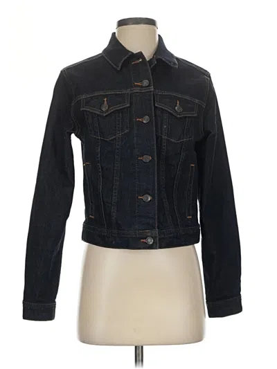 Pre-owned Lands' End Denim Jacket In Black