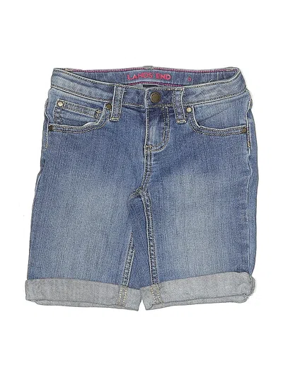 Pre-owned Lands' End Kids'  Denim Shorts In Blue