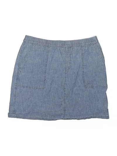 Pre-owned Lands' End Denim Skirt In Blue