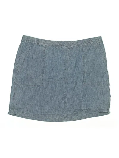 Pre-owned Lands' End Denim Skirt In Blue