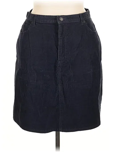 Pre-owned Lands' End Denim Skirt In Blue