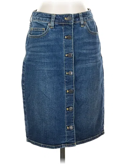 Pre-owned Lands' End Denim Skirt In Blue