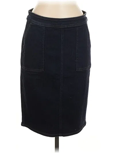 Pre-owned Lands' End Denim Skirt In Blue