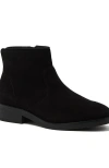 Lands' End Detailed Suede Zip Ankle Booties In Black