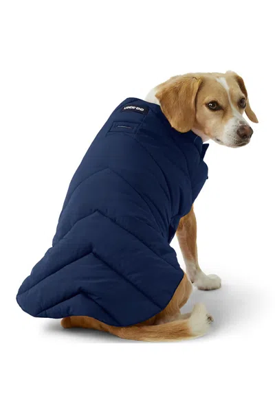 Lands' End Dog Puffer Vest In Blue