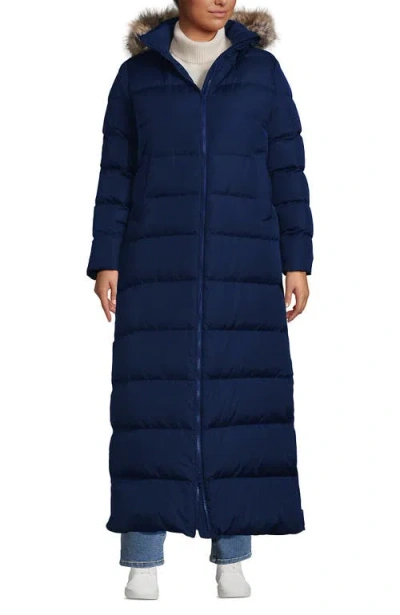 Lands' End Down Maxi Winter Coat In Blue