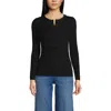 Lands' End Drapey Rib Skimming Long Sleeve Henley In Black