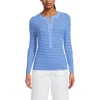 Lands' End Drapey Rib Skimming Long Sleeve Henley In Blue