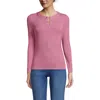 Lands' End Drapey Rib Skimming Long Sleeve Henley In Pink