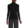 Lands' End Drapey Rib Skimming Long Sleeve Mock Neck In Black