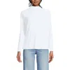 Lands' End Drapey Rib Skimming Long Sleeve Mock Neck In Crisp White