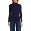 Lands' End Drapey Rib Skimming Long Sleeve Mock Neck In Deep Sea Navy