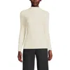 Lands' End Drapey Rib Skimming Long Sleeve Mock Neck In Fresh Ivory