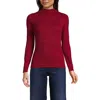 Lands' End Drapey Rib Skimming Long Sleeve Mock Neck In Oxblood Red