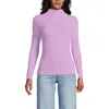 Lands' End Drapey Rib Skimming Long Sleeve Mock Neck In Pink Amethyst