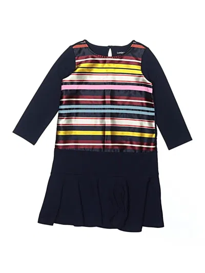 Pre-owned Lands' End Kids'  Dress In Blue