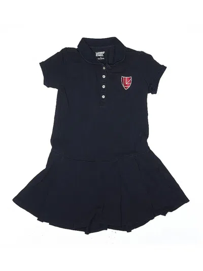 Pre-owned Lands' End Kids'  Dress In Blue