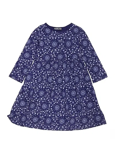 Pre-owned Lands' End Kids'  Dress In Blue