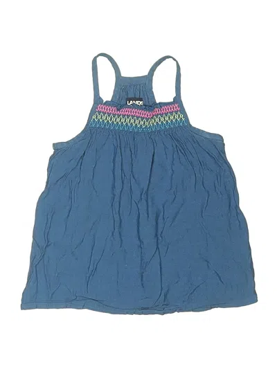 Pre-owned Lands' End Kids'  Dress In Blue