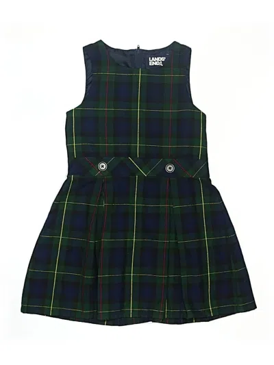 Pre-owned Lands' End Kids'  Dress In Green