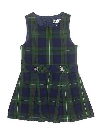 Pre-owned Lands' End Kids'  Dress In Green