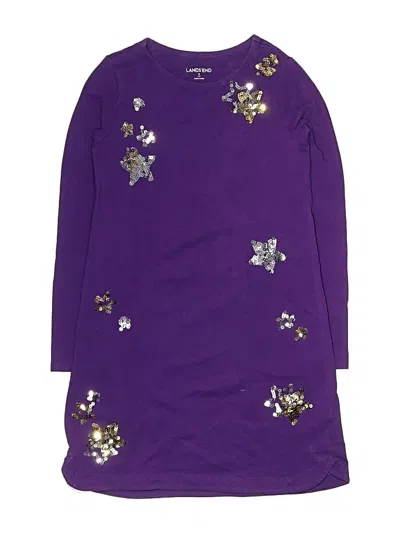 Pre-owned Lands' End Kids'  Dress In Purple