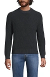 Lands' End Drifter Cotton Crewneck Sweater In Black