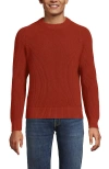 Lands' End Drifter Cotton Crewneck Sweater In Red