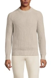 Lands' End Drifter Cotton Crewneck Sweater In Flax Heather