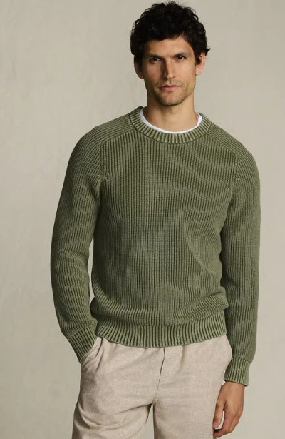 Lands' End Drifter Cotton Crewneck Sweater In Green