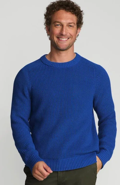 Lands' End Drifter Cotton Crewneck Sweater In Nautical Blue