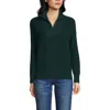 Lands' End Drifter Cotton Quarter Zip Pullover Sweater In Deep Forest