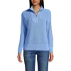 Lands' End Drifter Cotton Quarter Zip Pullover Sweater In Light Regatta Blue Heather