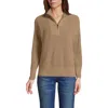 Lands' End Drifter Cotton Quarter Zip Pullover Sweater In Vicuna Heather