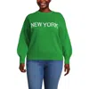 Lands' End Drifter Jersey Crewneck Sweater In Green
