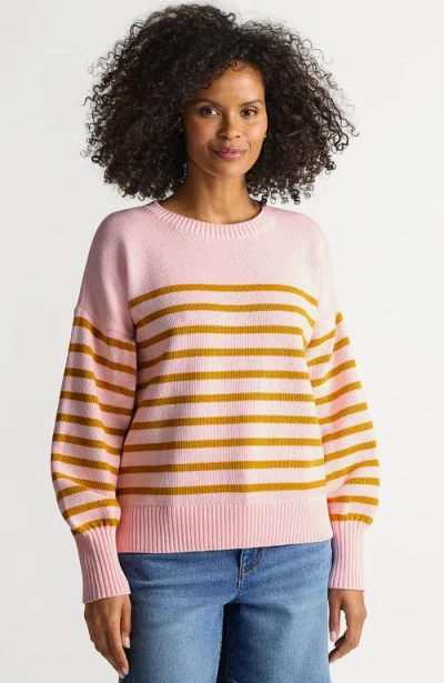 Lands' End Drifter Jersey Crewneck Sweater In Pink