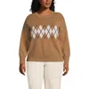 Lands' End Drifter Jersey Crewneck Sweater In Brown