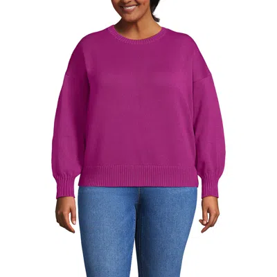Lands' End Drifter Jersey Crewneck Sweater In Purple
